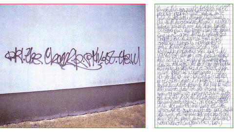 Urheberidentifizierung von Textschriften auf einer Hauswand