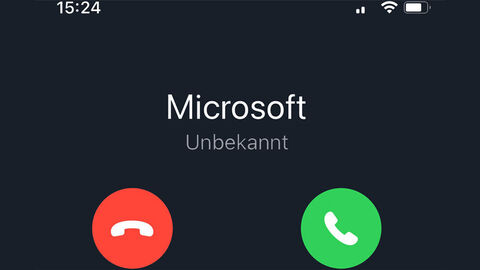Anruf Microsoft auf dem Smart-Phone