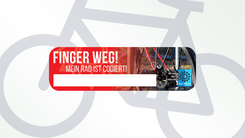 Aufkleber: Finger weg mein Rad ist codiert