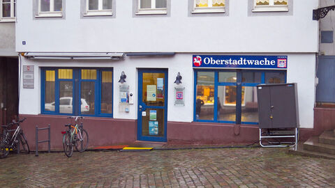 Gebäude des Polizeiposten der Oberstadtwache in Marburg.